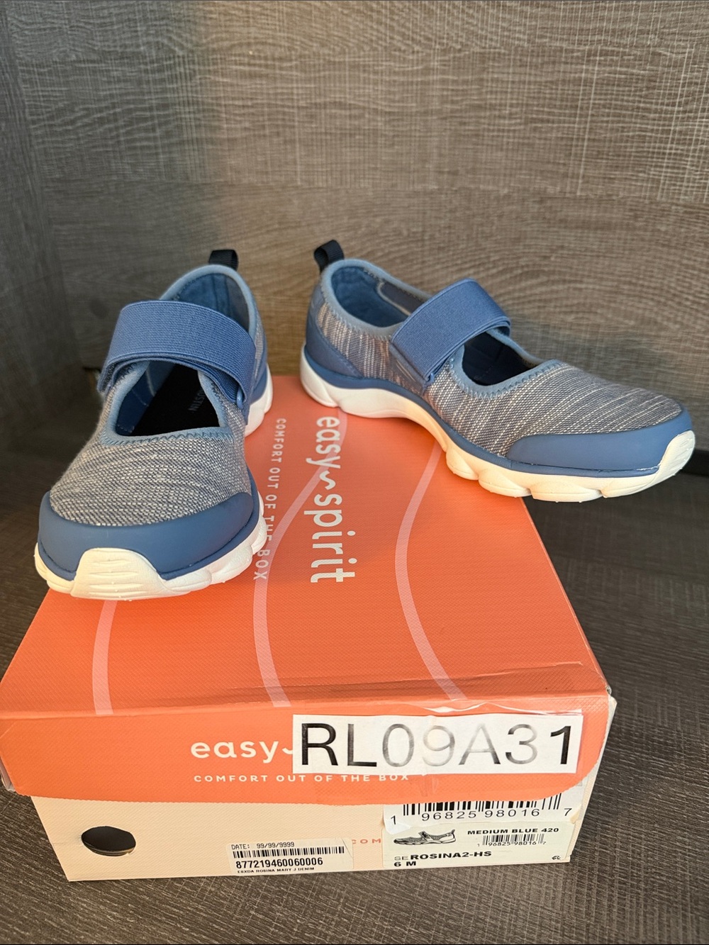Easy Spirit Blue Slip-On Mary Jane Sneakers with Hook Strap